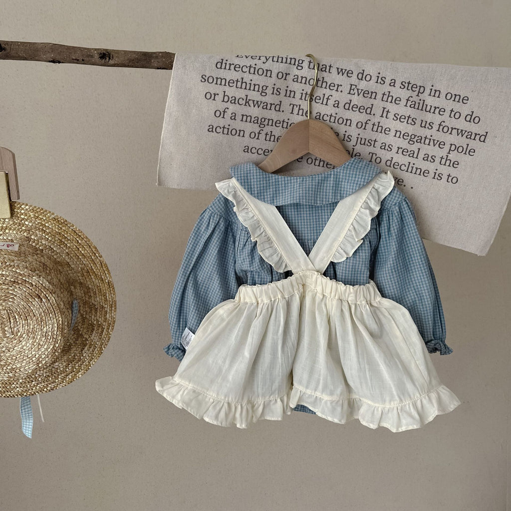 Ensemble 2 Pièces Bébé — Grenouillère Carreaux & Petite Jupe — présentation complète