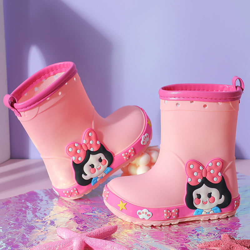 Bottes de Pluie Princesse Fille — Antidérapantes & Adorables — détail fermeture