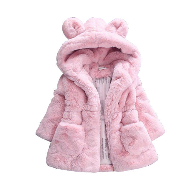 Manteau Fourrure Fille Veste Hiver Chaude Élégante - photo 3