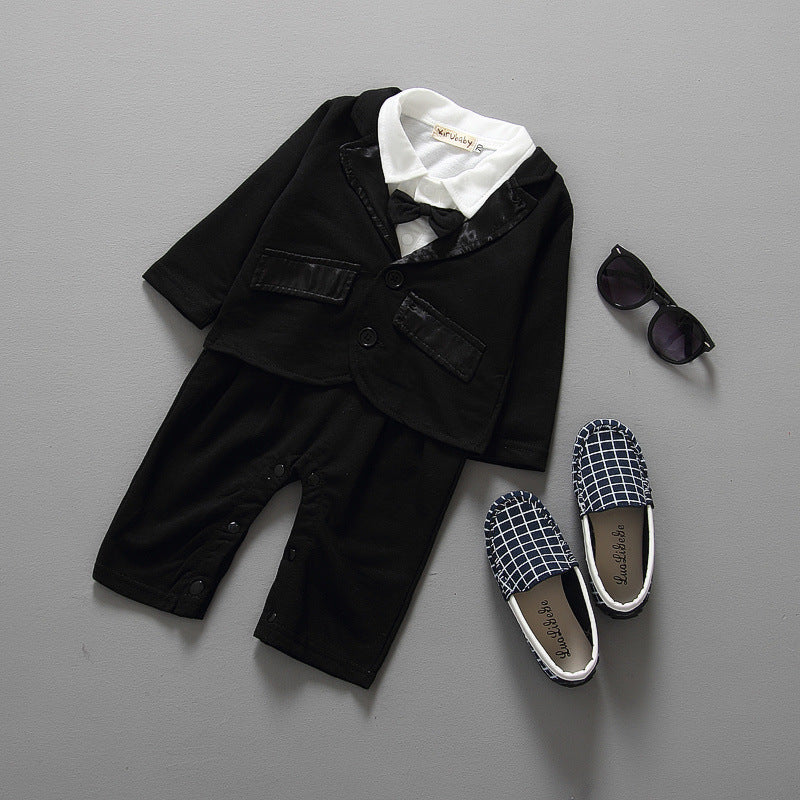 Costume Gentleman Bébé Garçon — Tenue Élégante 3 Pièces — vue de côté