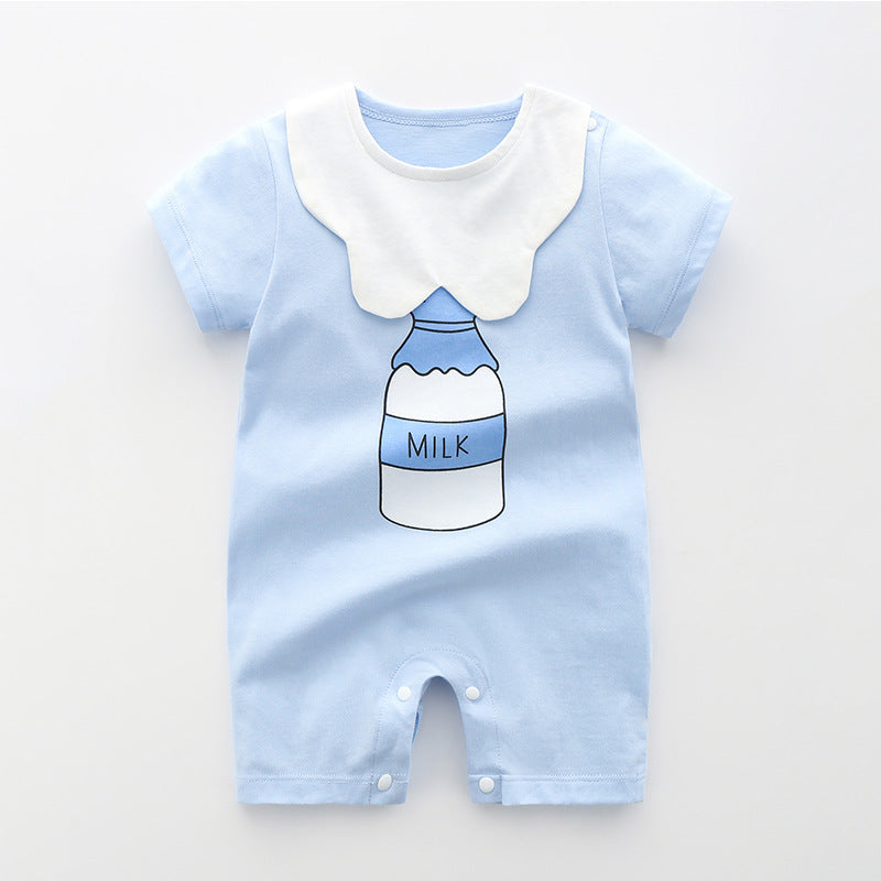 Grenouillère Pyjama Bébé Été — Romper Léger Nouveau-né — vue de face