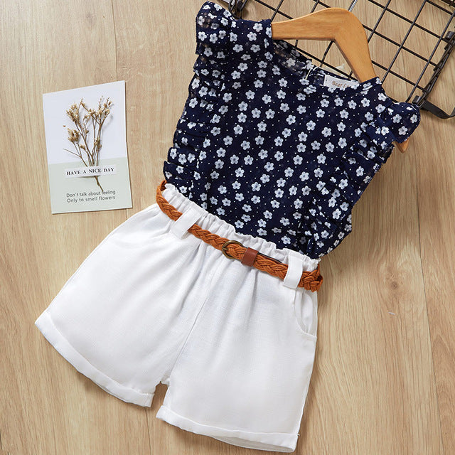 Ensemble T-Shirt Short Fille Tenue Été Décontractée - photo 6