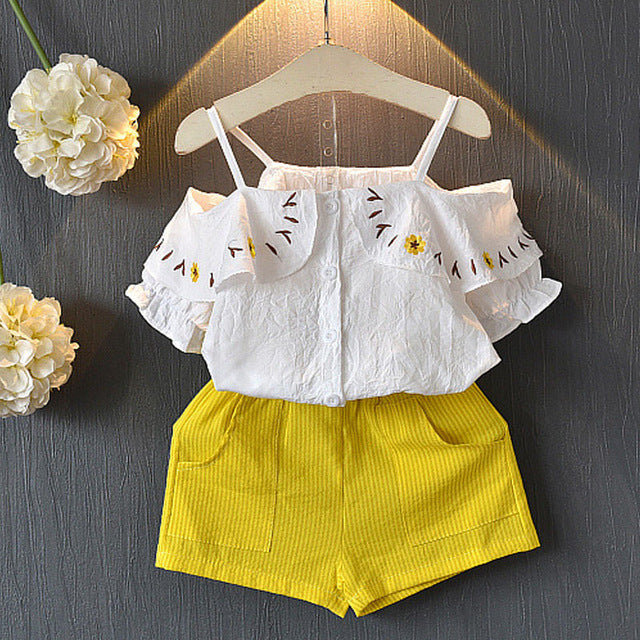 Ensemble T-Shirt Short Fille Tenue Été Décontractée - photo 3