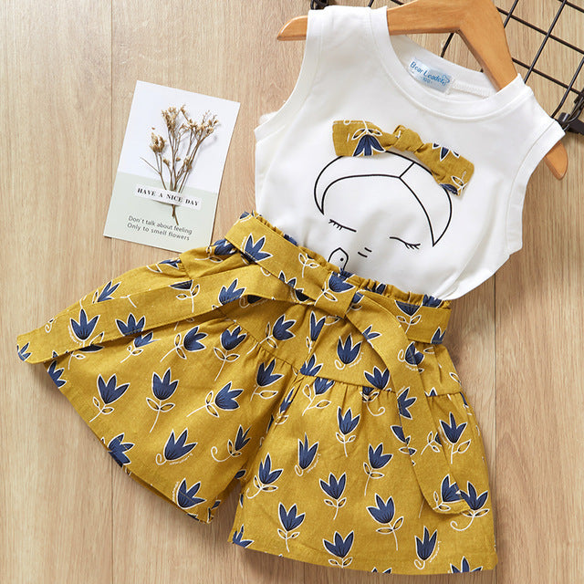 Ensemble T-Shirt Short Fille Tenue Été Décontractée - photo 11