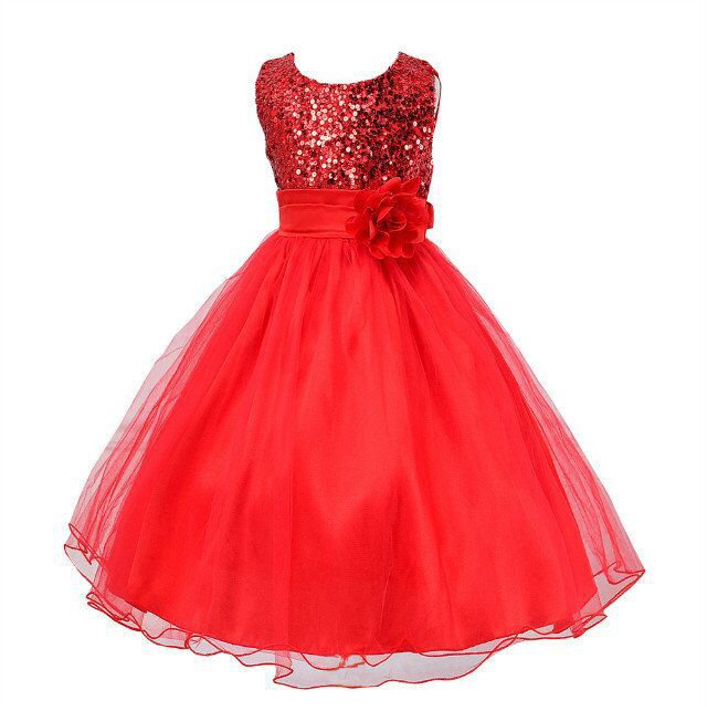 Robe Paillettes Bébé Fille Robe de Princesse Cérémonie - photo 6