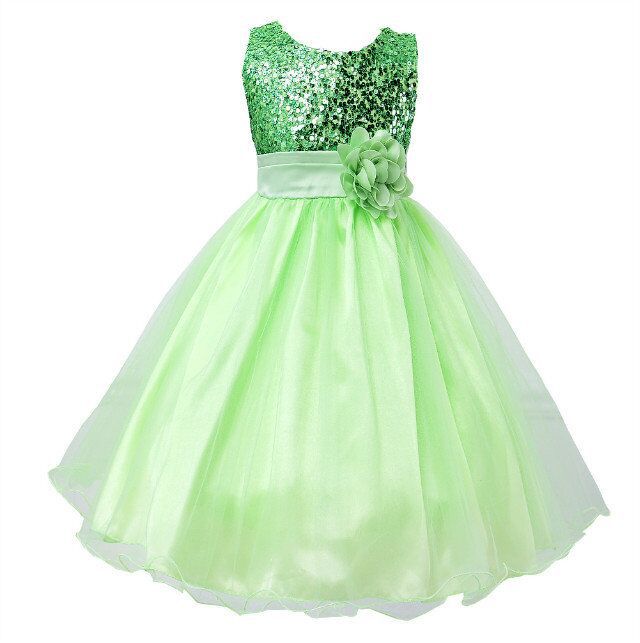 Robe Paillettes Bébé Fille Robe de Princesse Cérémonie - photo 7