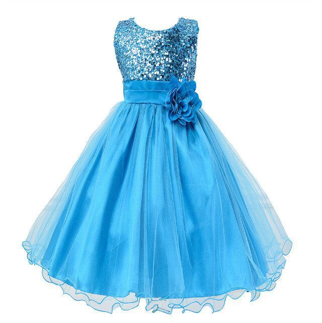 Robe Paillettes Bébé Fille Robe de Princesse Cérémonie - photo 8