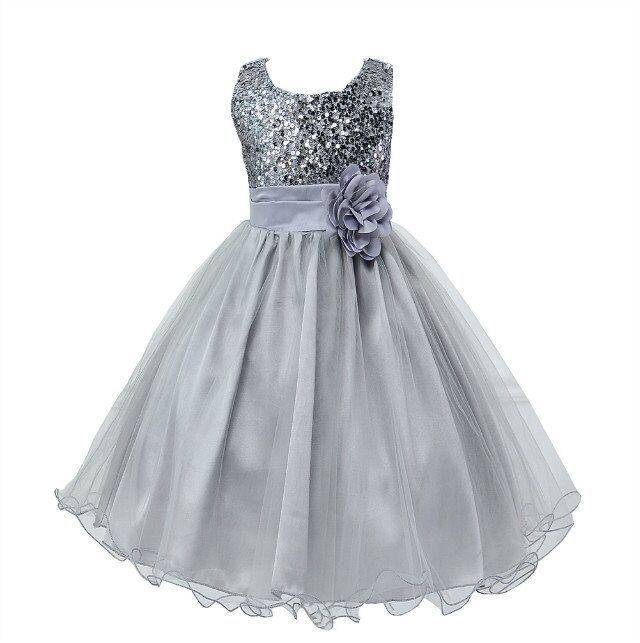 Robe Paillettes Bébé Fille Robe de Princesse Cérémonie - photo 9