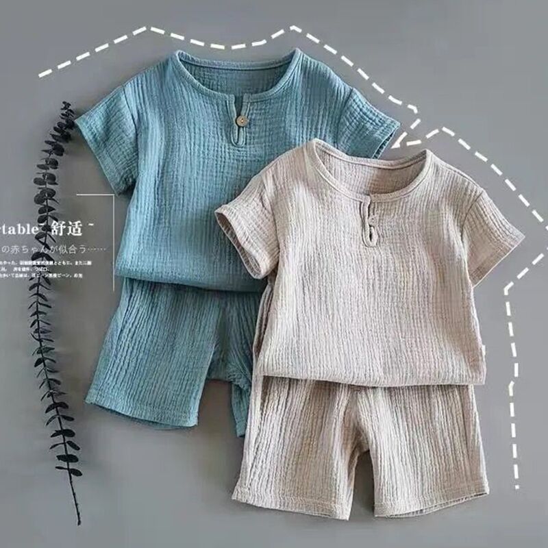 Ensemble Été Bébé — Haut Manches Courtes & Short Unisexe — vue de face