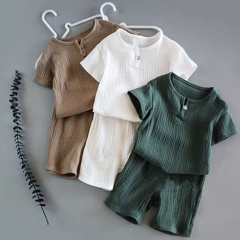 Ensemble Été Bébé — Haut Manches Courtes & Short Unisexe — vue principale