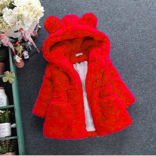 Manteau Fourrure Fille Veste Hiver Chaude Élégante - photo 6