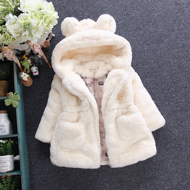 Manteau Fourrure Fille Veste Hiver Chaude Élégante - photo 4