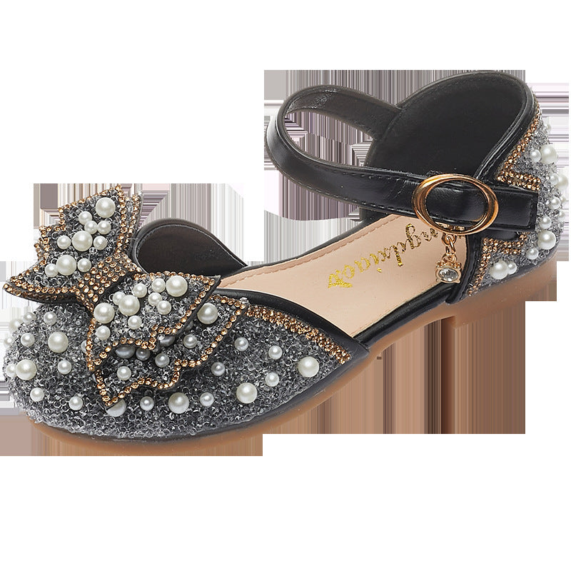 Ballerines Princesse Fille — Perles & Nœud Été — détail fermeture