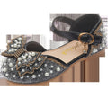 Ballerines Princesse Fille — Perles & Nœud Été — détail fermeture