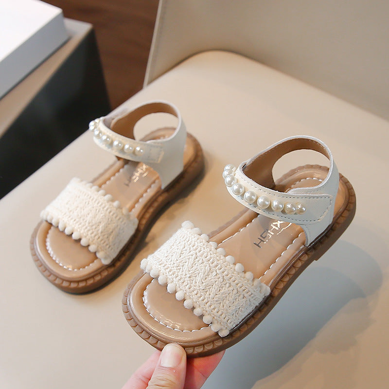 Sandales Plage Fille — Perles & Style Chic — vue côté gauche
