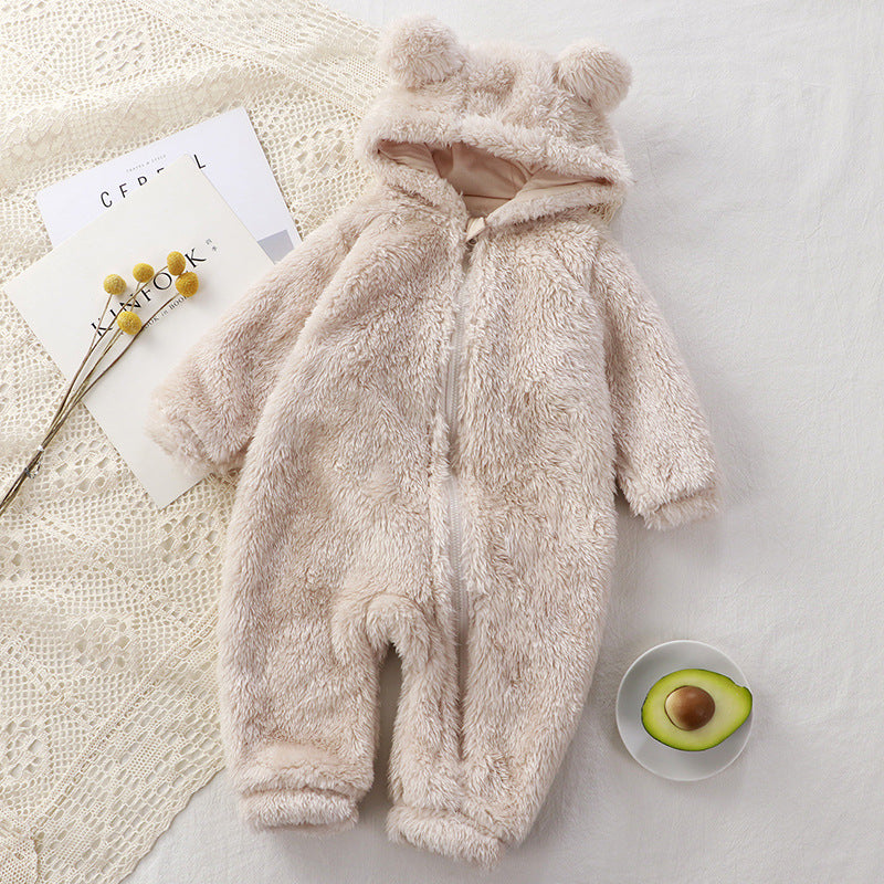 Grenouillère d'Hiver Bébé — Peluche Chaude Nouveau-né — porté unisexe