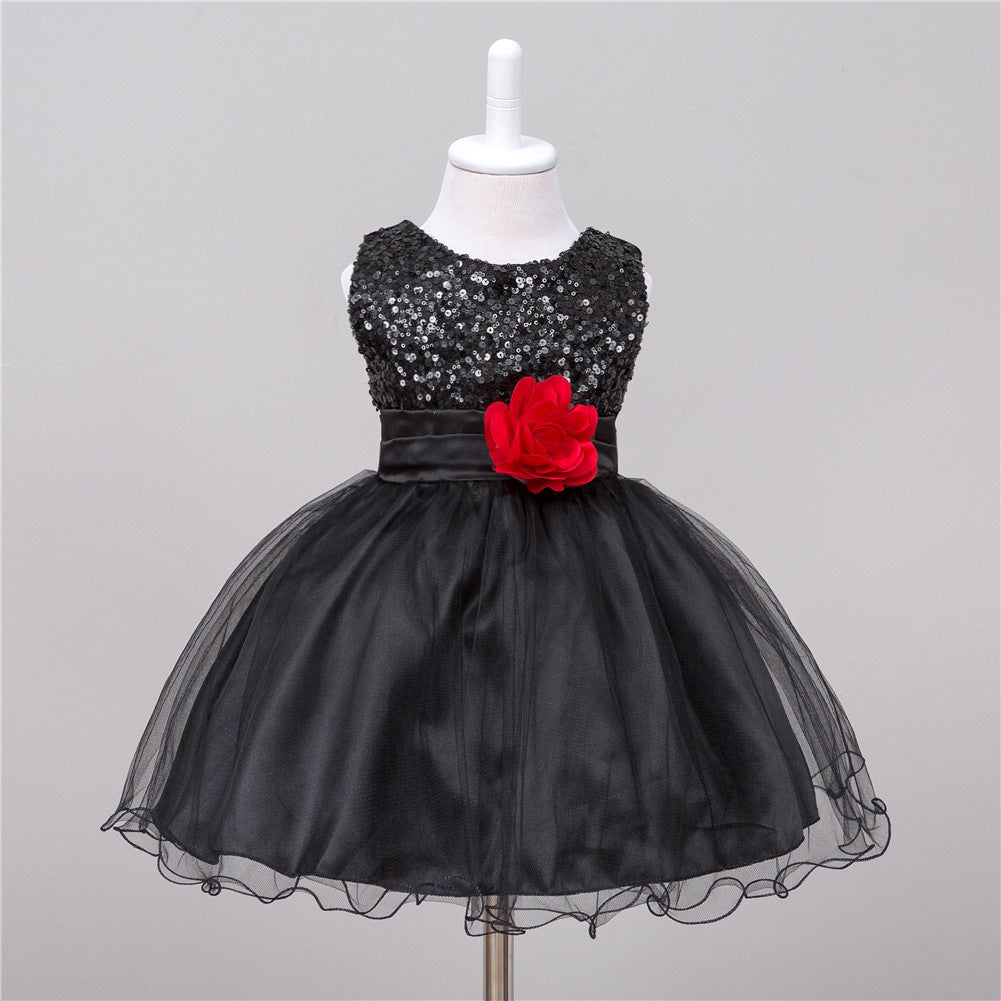 Robe Paillettes Bébé Fille Robe de Princesse Cérémonie - photo 2