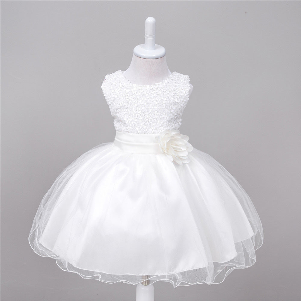 Robe Paillettes Bébé Fille Robe de Princesse Cérémonie - photo 16