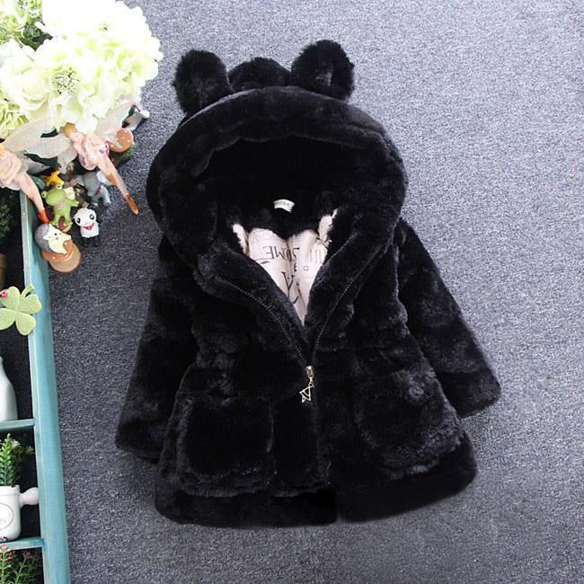 Manteau Fourrure Fille Veste Hiver Chaude Élégante - photo 7