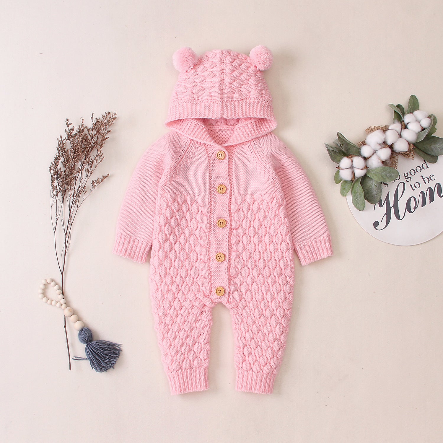 Combinaison Tricotée à Capuche Jumpsuit Chaud Hiver Enfant - photo 6