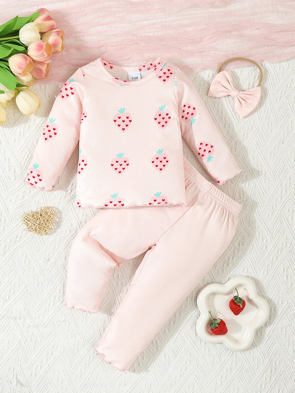 Ensemble 3 Pièces Bébé Imprimé — Tenue Adorable — présentation complète