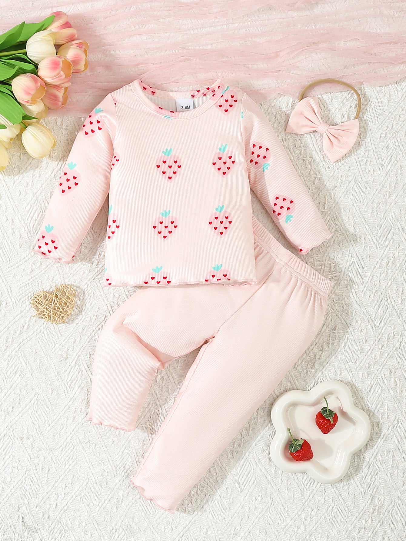 Ensemble 3 Pièces Bébé Imprimé — Tenue Adorable — présentation complète