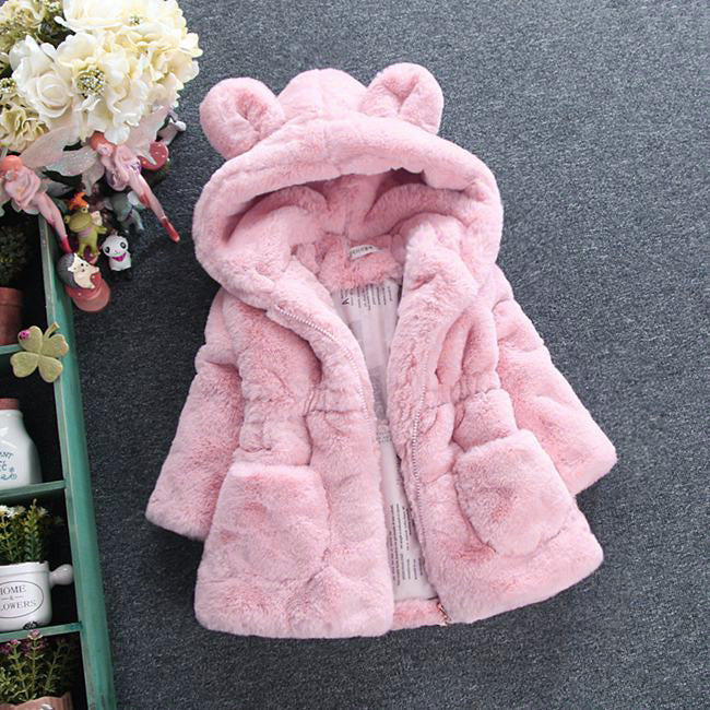 Manteau Fourrure Fille Veste Hiver Chaude Élégante - photo 5