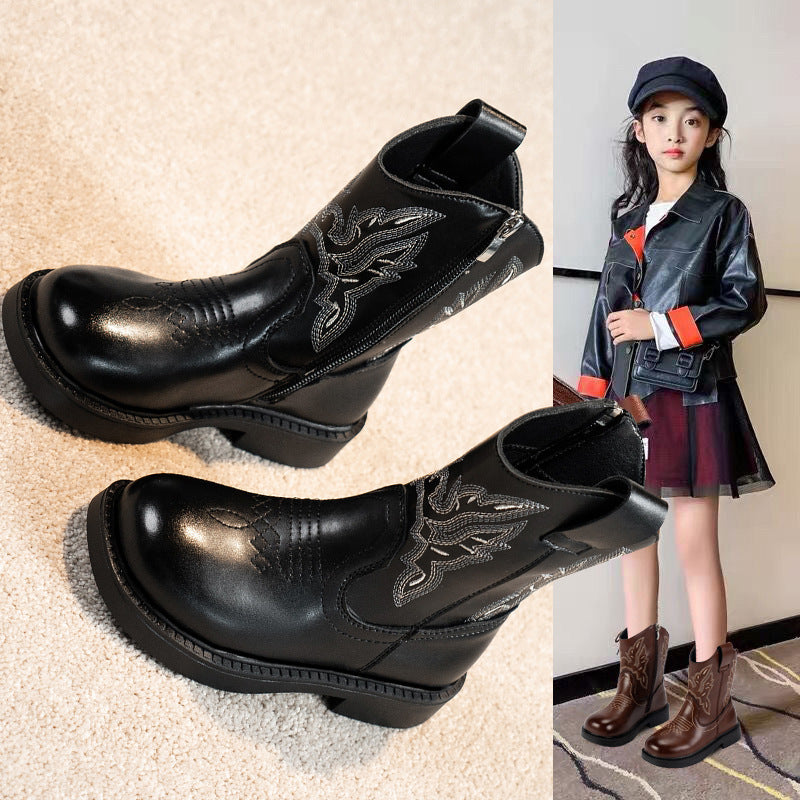 Bottines Martin Brodées Fille — Style Élégant & Tendance — vue semelle