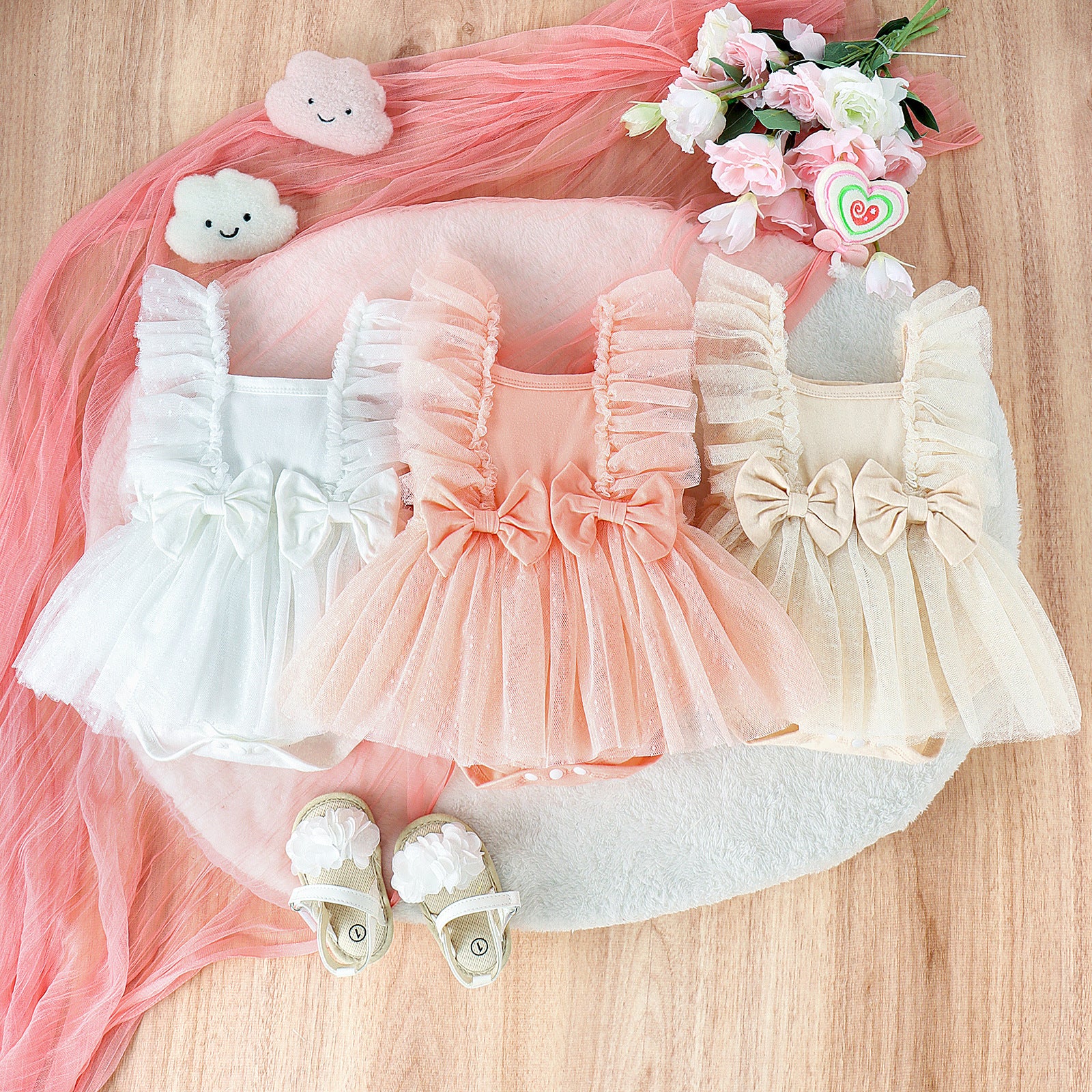 Combinaison Bébé Jupe Tulle Princesse Robe Élégante Fille - photo 1