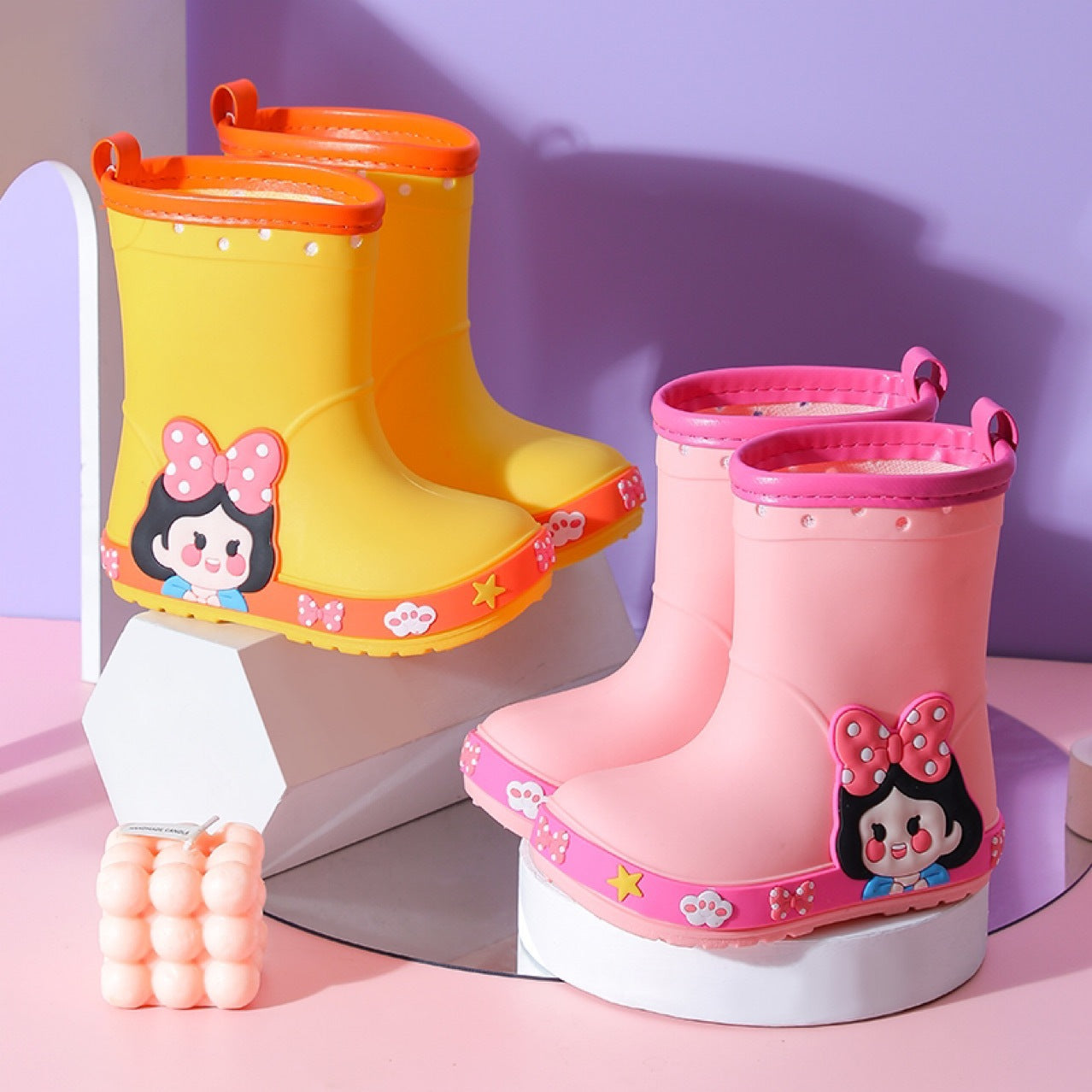 Bottes de Pluie Princesse Fille — Antidérapantes & Adorables — vue côté gauche