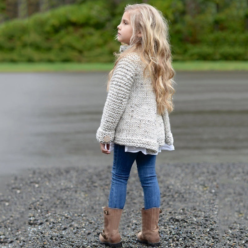 Gilet Cardigan Fille Veste Tricotée Douce Enfant - photo 3