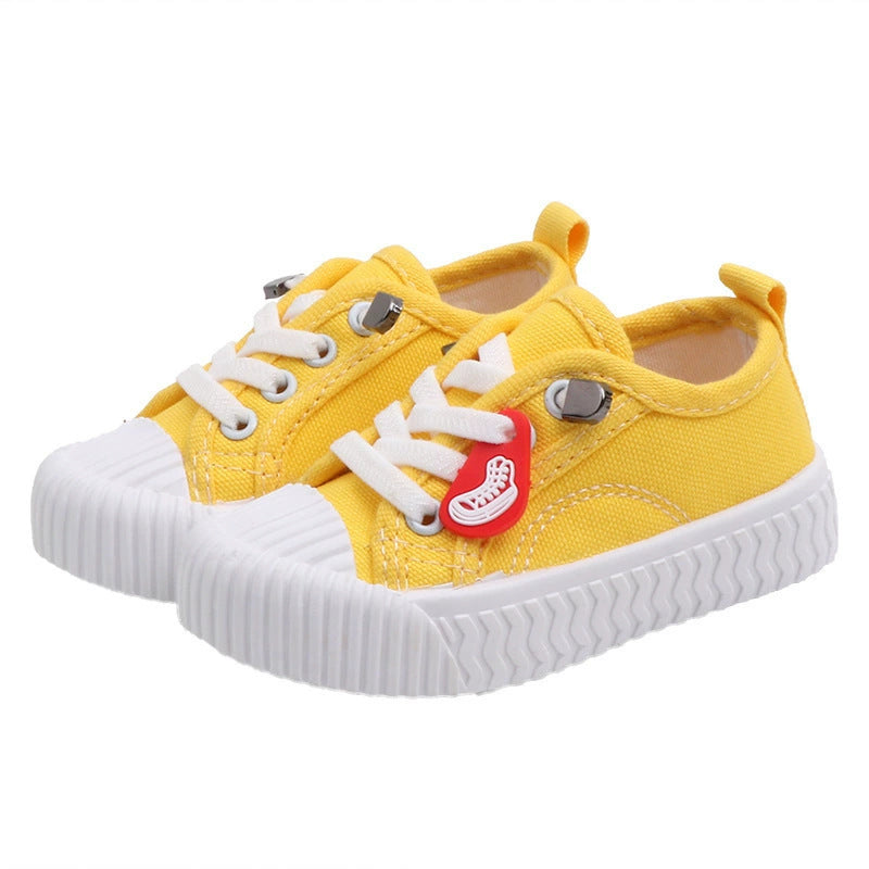 Baskets Toile Enfant Style Coréen — Couleurs Pastel — vue avant