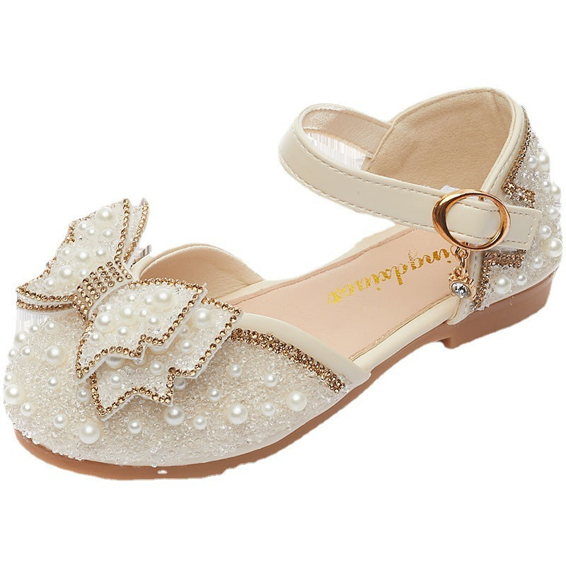 Ballerines Princesse Fille — Perles & Nœud Été — vue avant
