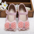 Chaussures Princesse Fille — Cuir, Perles & Nœud Élégant — détail fermeture