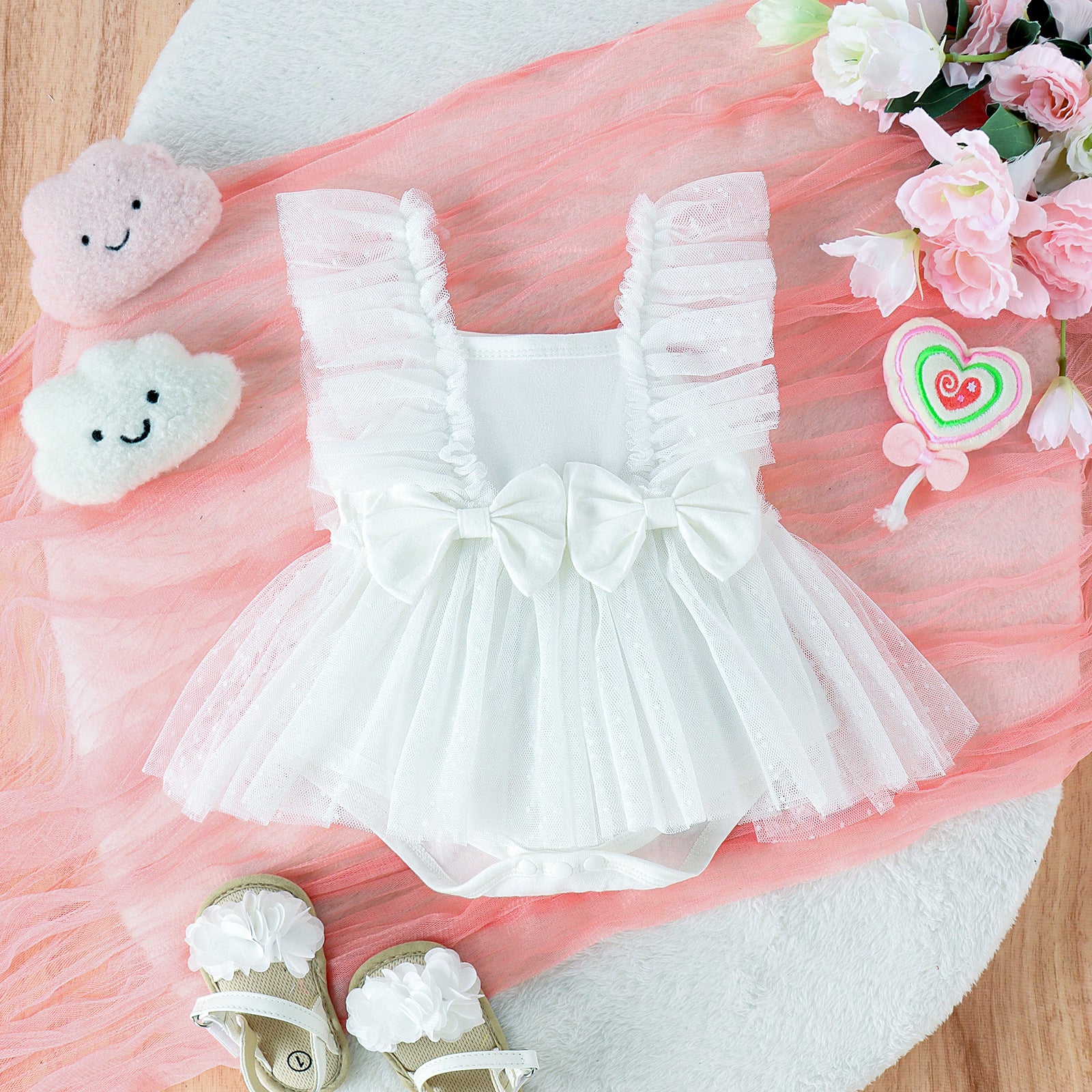 Combinaison Bébé Jupe Tulle Princesse Robe Élégante Fille - photo 9