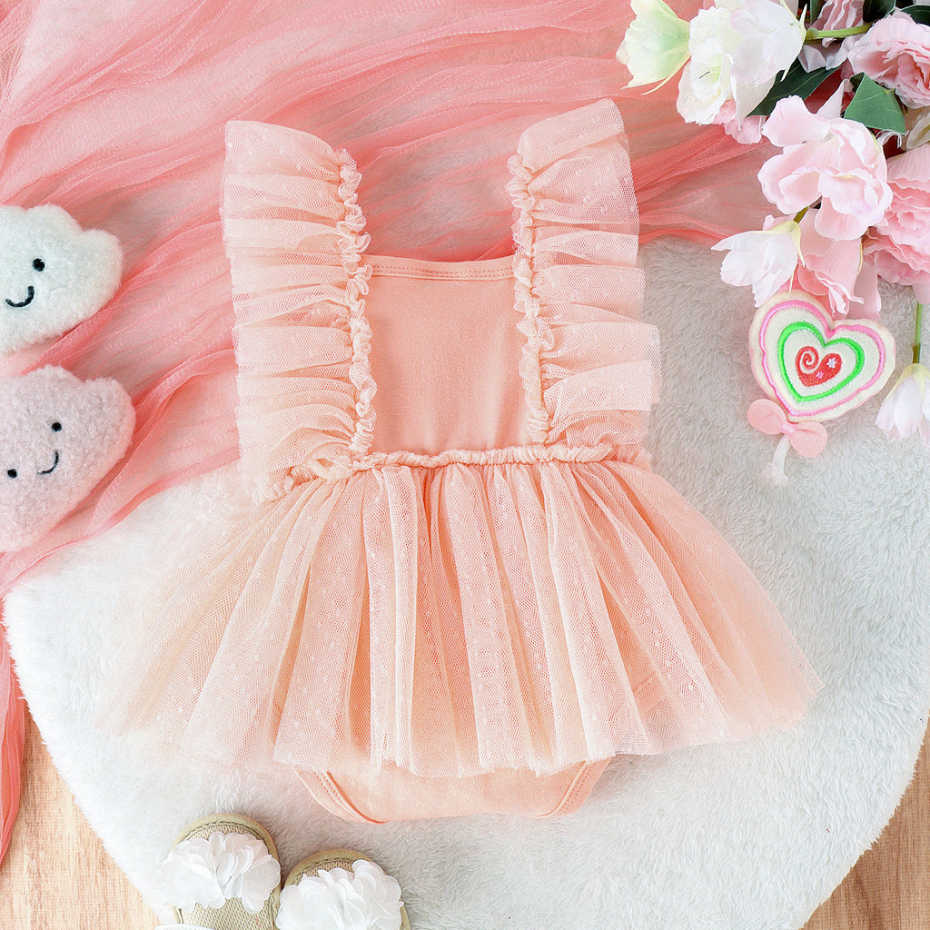 Combinaison Bébé Jupe Tulle Princesse Robe Élégante Fille - photo 4