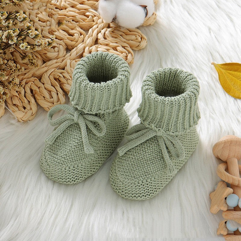 Chaussons Tricotés Bébé — Nœud Papillon Mignon — vue semelle