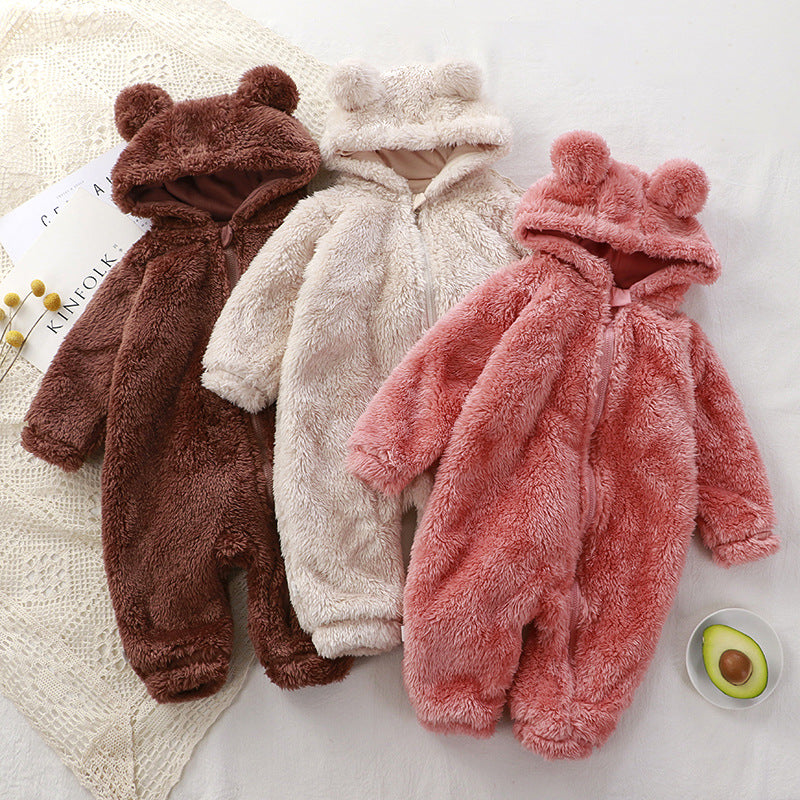Grenouillère d'Hiver Bébé — Peluche Chaude Nouveau-né — vue principale