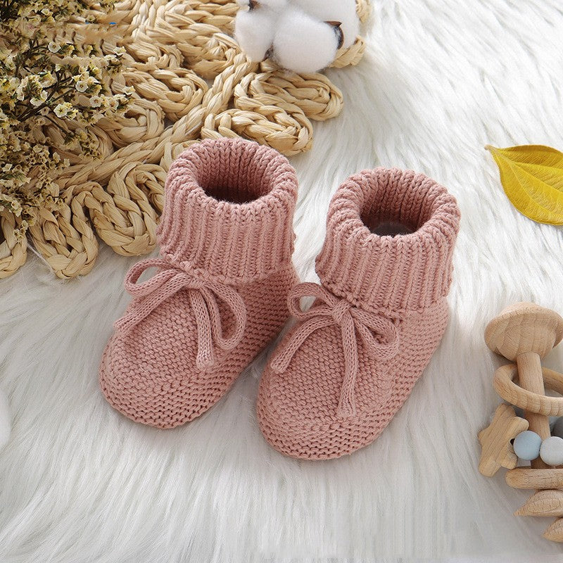Chaussons Tricotés Bébé — Nœud Papillon Mignon — vue côté droit