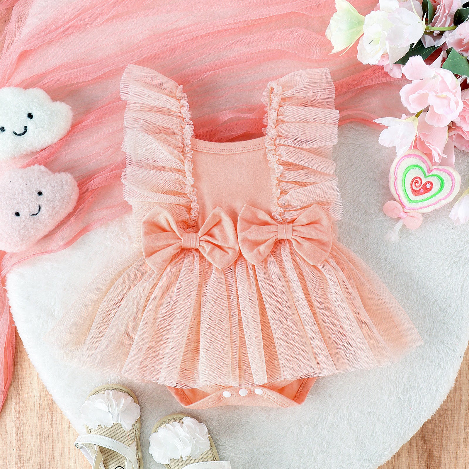 Combinaison Bébé Jupe Tulle Princesse Robe Élégante Fille - photo 8