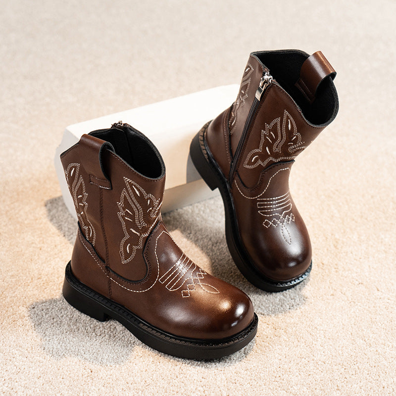 Bottines Martin Brodées Fille — Style Élégant & Tendance — détail fermeture