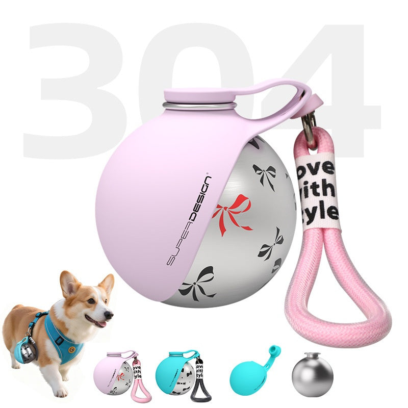 Gourde Portable Inox pour Chien — Bol & Distributeur de Sachets | Dog Water Bottle